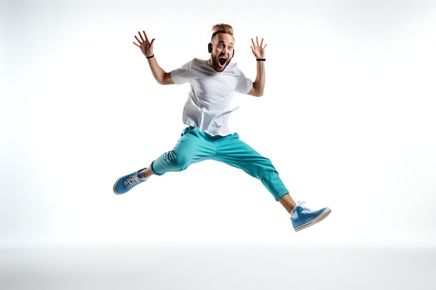 Photo photo of a happy man on white studio background