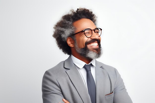 Photo of a Happy Man on White Studio Background