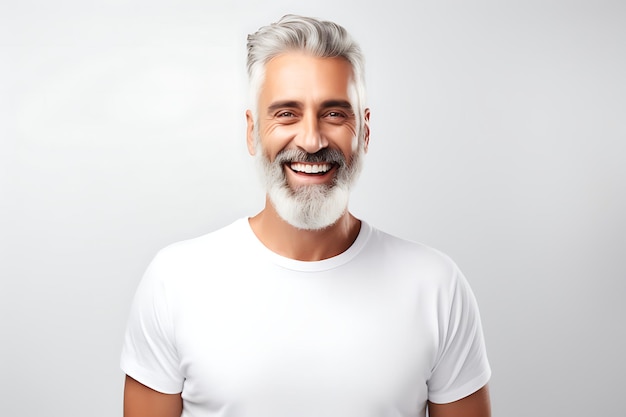 Photo of a Happy Man on White Studio Background