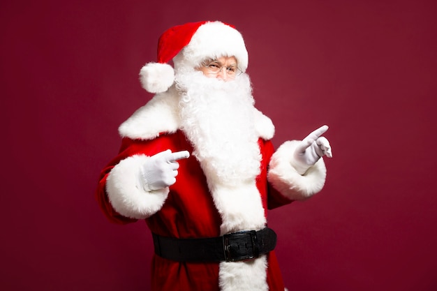 Photo of happy smiling Santa Claus is posing 