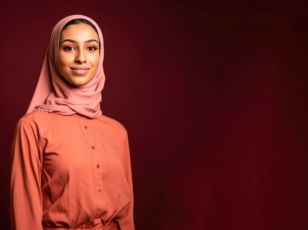 photo happy successful and confident muslim businesswoman posing