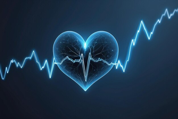 Photo photo heart and heartbeat pulse generative ai