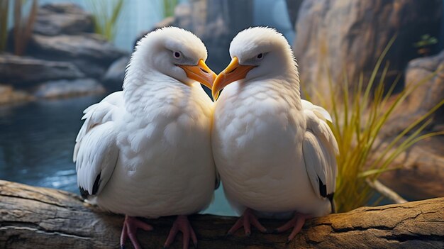 Photo of heartmelting two albatross with an emphasis on expression of love