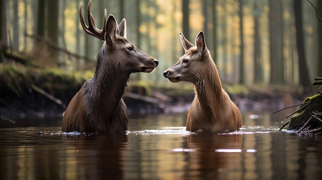 Photo photo of heartmelting two mooses with an emphasis on expression of love