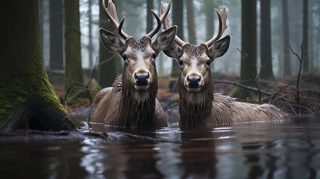 photo of heartmelting two Mooses with an emphasis on expression of love