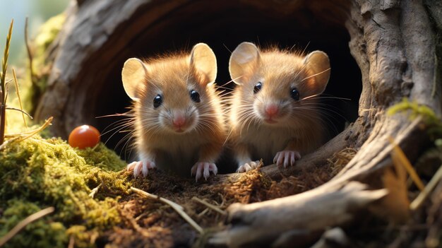 photo of heartmelting two Mouses with an emphasis on expression of love