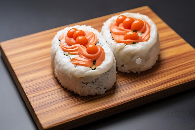 Photo photo of heartshaped sushi rolls