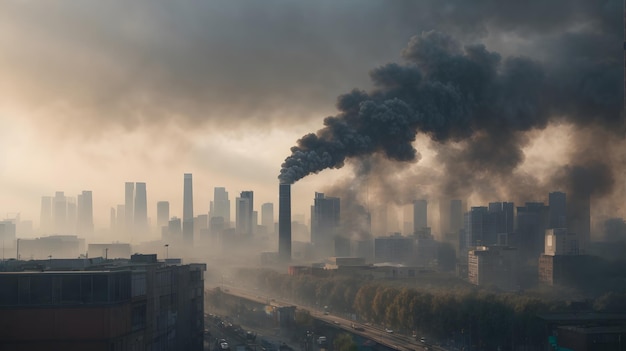 大都市の大気汚染 写真