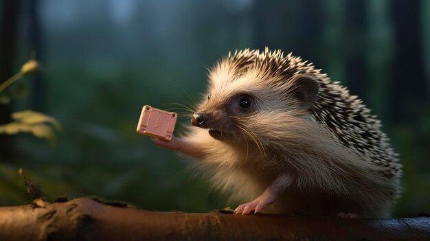 Photo a photo of a hedgehog responding to clicker training