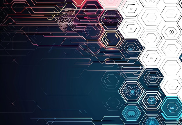 Photo of hex textured technology background network background