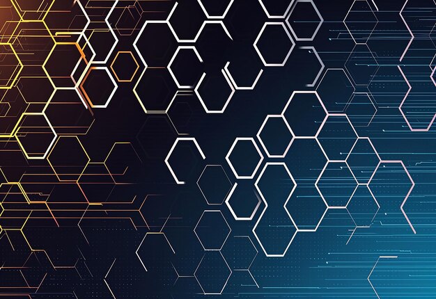 Photo of hex textured technology background network background