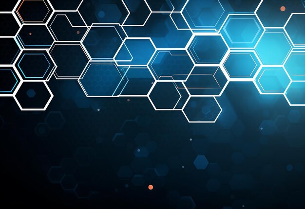 Photo of hex textured technology background network background