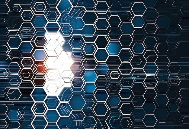 Photo photo of hex textured technology background network background