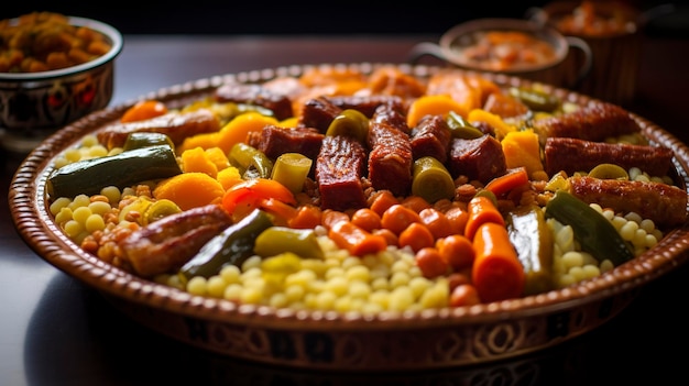 Foto una foto di dettagli di alta qualità couscous algerino