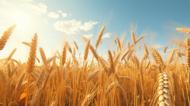 A photo high quality details field of tall golden wheat