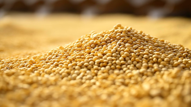 A photo high quality details Harvested soybeans ready for processing