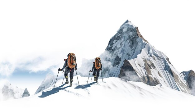 Foto una foto dell'alpinismo ad alta quota