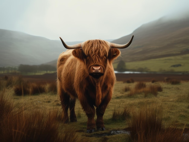 Photo of highland cow generative ai