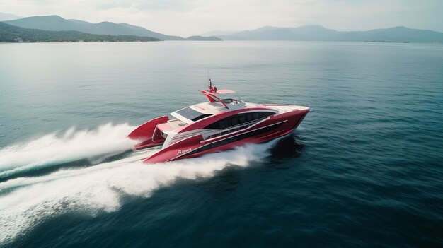 A photo of a highspeed catamaran ferrying passenger