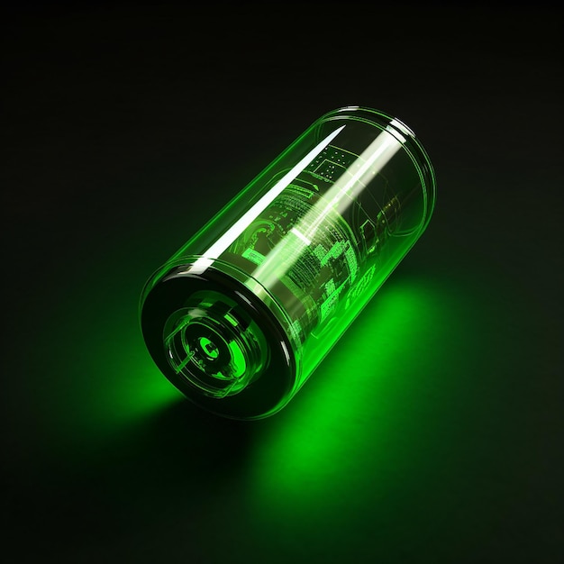 Photo highttech plasma quantum computer tube with glowing energy