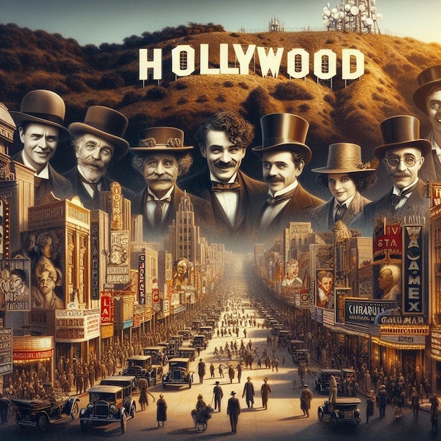 Foto il cartello con la foto di hollywood