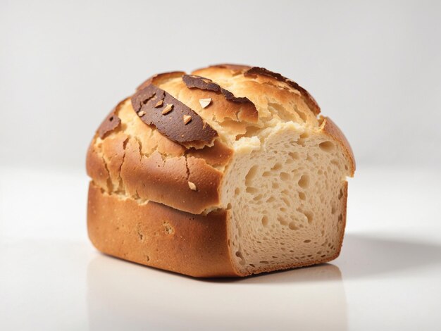 Photo of homemade fluffy milk bread on a light background