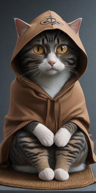 Photo of a hooded cat