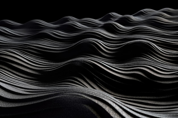 photo of an horizontal artificial black topography Generative AI