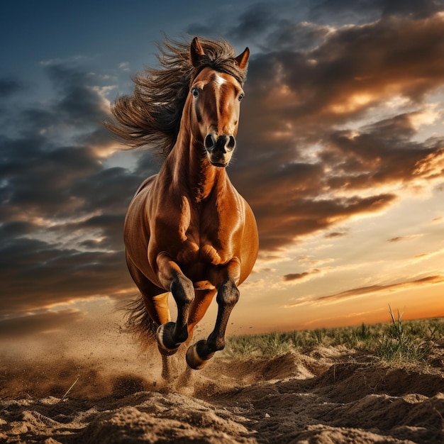 Photo of horse full shot high quality hdr 16k ultra hd