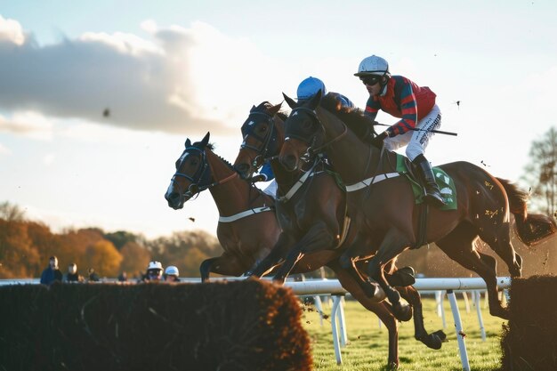 Photo photo of horse racer in the track