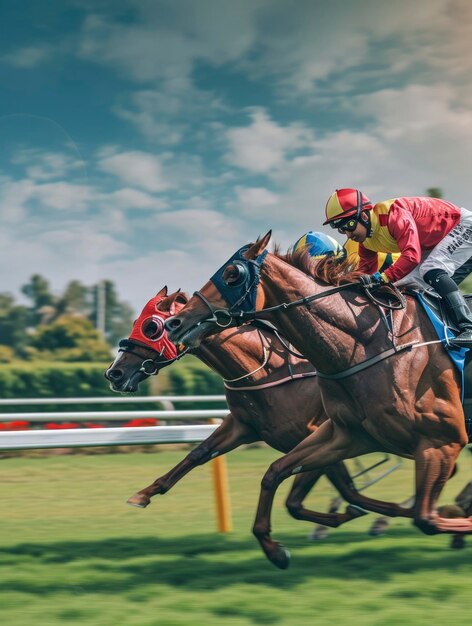 Photo of horse racer in the track