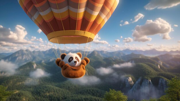 Photo a photo of a hot air balloon in the shape of an adorable animal