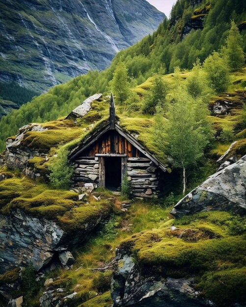 a photo of a house with a blue sky and green grass