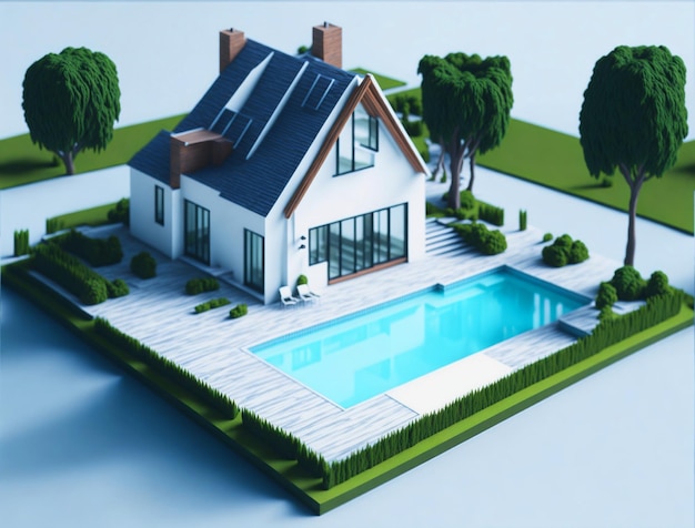 photo a house with pool