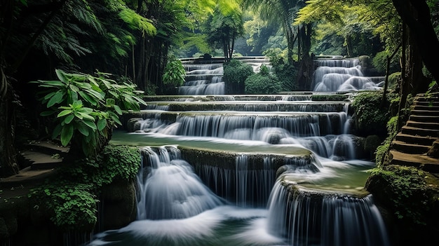 Photo huay mae khamin waterfall 6st floor named