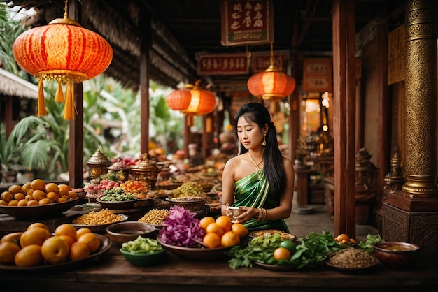 Photo hue vietnam february 19 2016 women selling fruit in the street market in hue vietnam