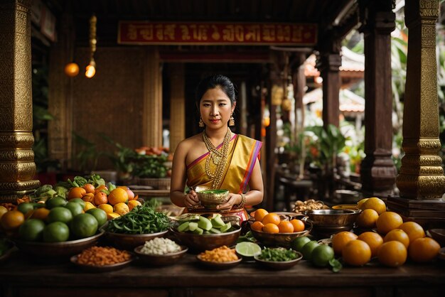 Photo hue vietnam february 19 2016 women selling fruit in the street market in hue vietnam