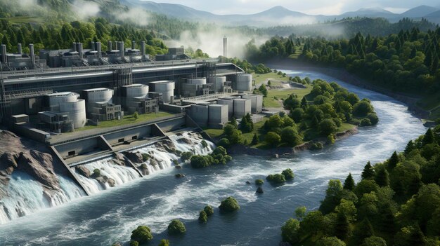 Photo a photo of a hydroelectric power station