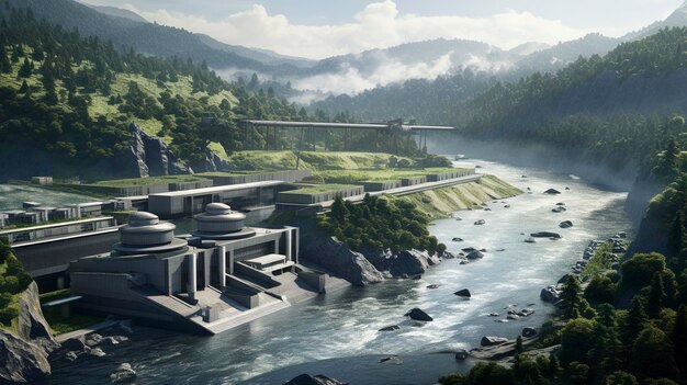 A photo of a hydroelectric power station