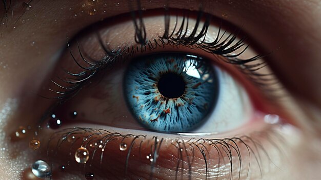 A Photo of a hyper detailed shot of an eye drop bottle with a droplet falling into the eye