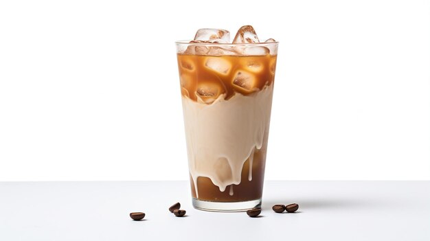 Photo of a Iced Coffee drink isolated on flat white background