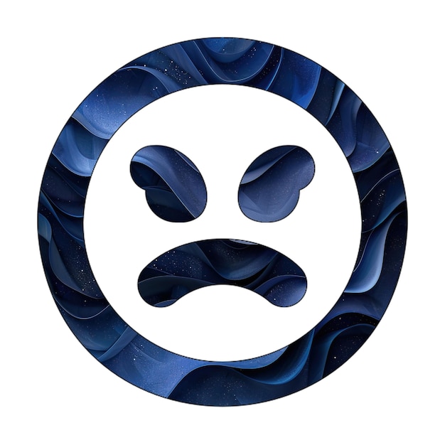 икона фото гневный синий градиент фон стиль дизайна