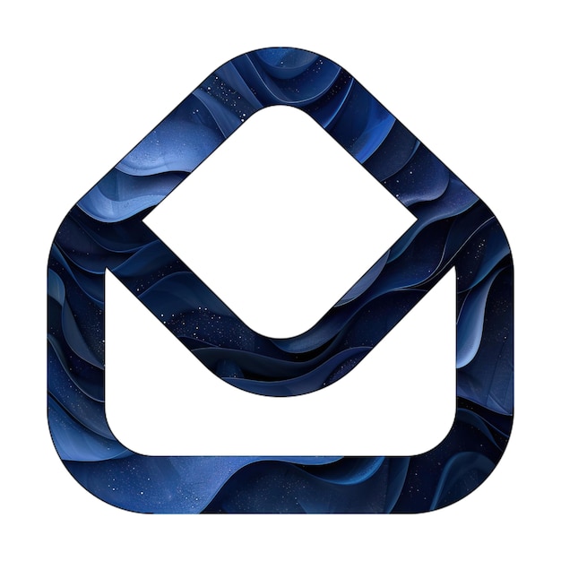 Фото Иконка конверта открытого синего градиента дизайна фона стиля