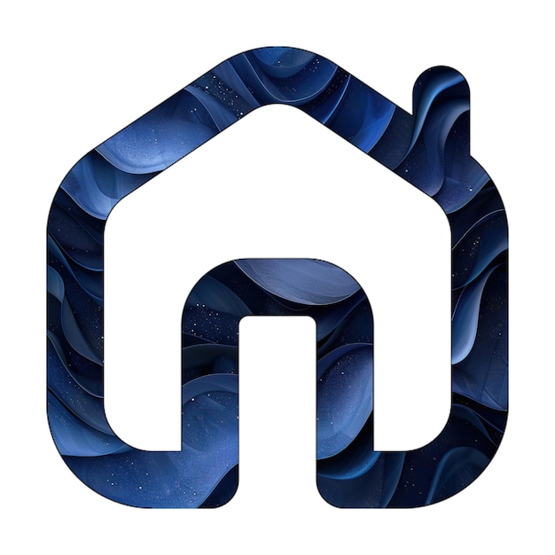 Икона дома дымоход синий градиент фон стиль дизайна