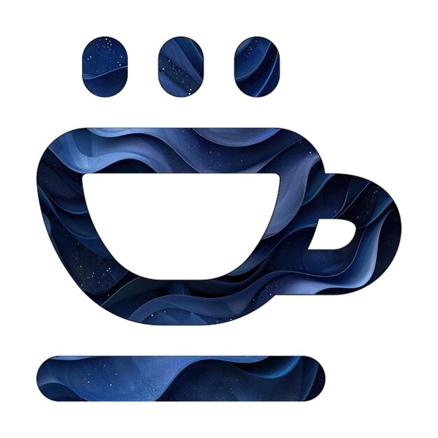 Фото Иконка фото чашки горячий альт синий градиент фон стиль дизайна