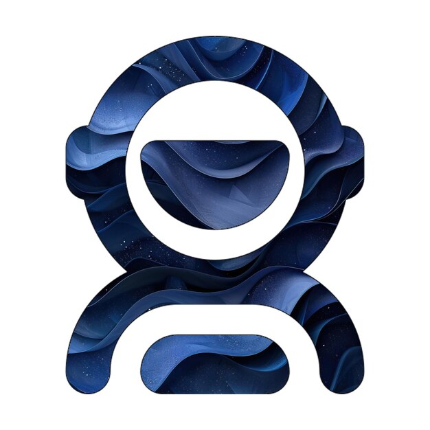 Фото Икона пользователя фото астронавт синий градиент фон стиль дизайна