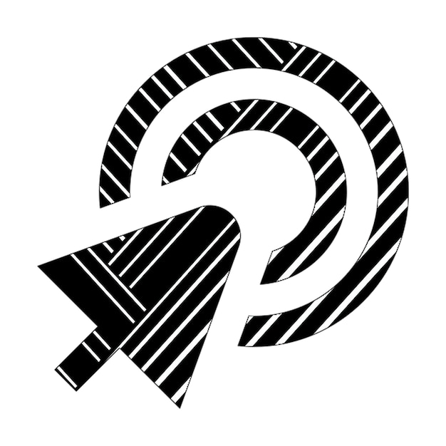 Foto icone fotografiche icona del puntatore bullseye linee diagonali bianche e nere