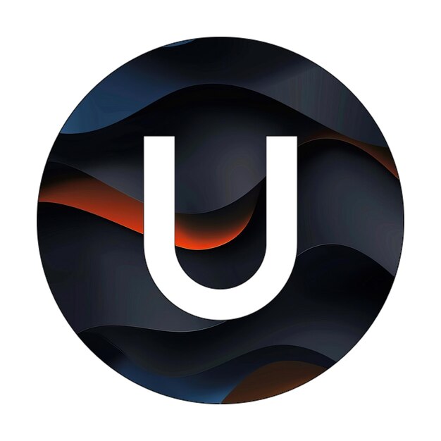 Фото иконы круг u икона темно-черно-оранжевые волны текстура