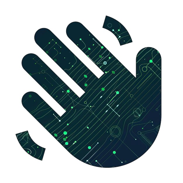 Photo photo icons hand wave icon green technology texture