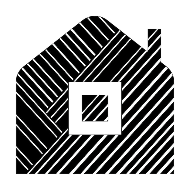 photo icons house chimney window icon black white diagonal lines